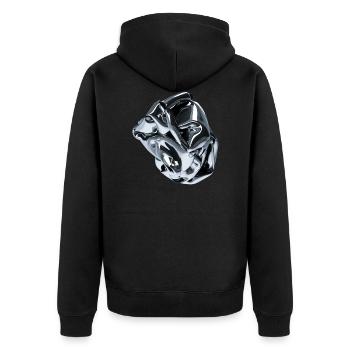 Futuristic 3D - Unisex Premium Organic Zip Hoodie - black - Back - Nico (187cm)