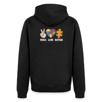Autism Autistic - Unisex Premium Organic Zip Hoodie - black - Back - Nico (187cm)