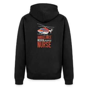 Helikopter Hubschrauber Pilot Heli - Unisex Premium Bio Zip Hoodie - Schwarz - Hinten - Nico (187cm)