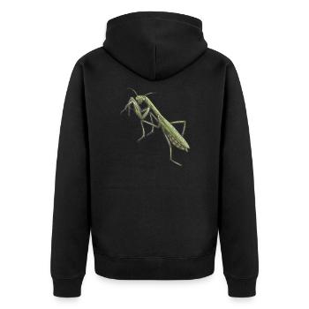 Gottesanbeterin - Unisex Premium Bio Zip Hoodie - Schwarz - Hinten - Nico (187cm)