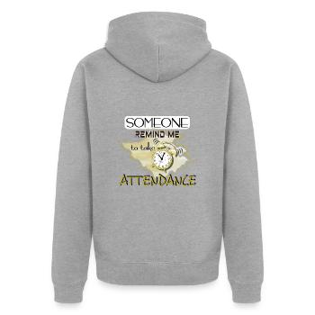 Wecker-Klingelton-Erinnerung - Unisex Premium Bio Zip Hoodie - Grau meliert - Hinten - Nico (187cm)