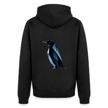 Mignon pingouin Low Poly Design - Veste à capuche bio Premium Unisexe - noir - Dos - Nico (187cm)