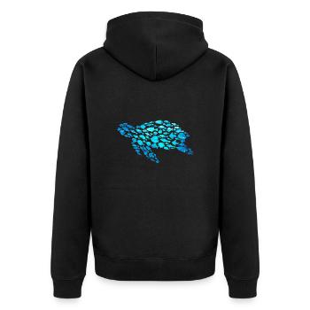 Water turtle Fish Sea creatures - Unisex Premium Organic Zip Hoodie - black - Back - Nico (187cm)