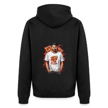 Amateur de pizza - Veste à capuche bio Premium Unisexe - noir - Dos - Nico (187cm)