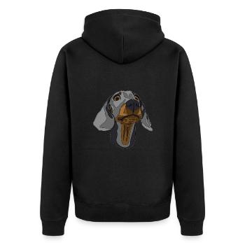 Teckel, chien de toit - Veste à capuche bio Premium Unisexe - noir - Dos - Nico (187cm)