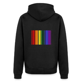 Code-barres arc-en-ciel - Veste à capuche bio Premium Unisexe - noir - Dos - Nico (187cm)