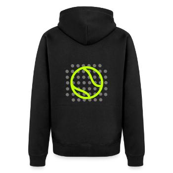 Padel Spieler Padelverein Padel-Tennis - Unisex Premium Bio Zip Hoodie - Schwarz - Hinten - Nico (187cm)