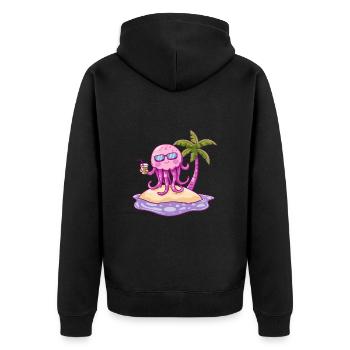 Méduses Vacances d’été à la plage - Veste à capuche bio Premium Unisexe - noir - Dos - Nico (187cm)