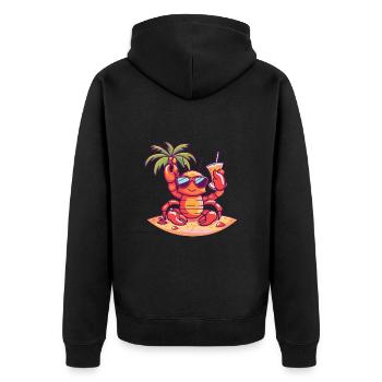 Crabe homard Vacances d’été à la plage - Veste à capuche bio Premium Unisexe - noir - Dos - Nico (187cm)