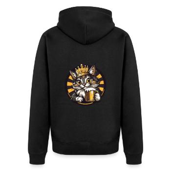 Bande dessinée sur la bière de chat - Veste à capuche bio Premium Unisexe - noir - Dos - Nico (187cm)