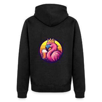 Bande dessinée de bière Flamingo - Veste à capuche bio Premium Unisexe - noir - Dos - Nico (187cm)