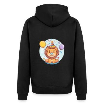 Bande dessinée d’anniversaire de Leo - Veste à capuche bio Premium Unisexe - noir - Dos - Nico (187cm)