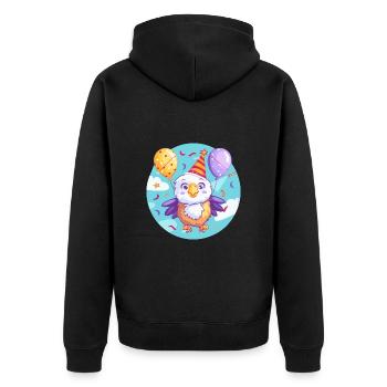 Bande dessinée d’anniversaire d’aigle - Veste à capuche bio Premium Unisexe - noir - Dos - Nico (187cm)