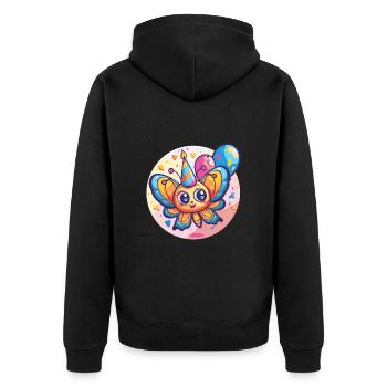 Papillon Anniversaire BD - Veste à capuche bio Premium Unisexe - noir - Dos - Nico (187cm)