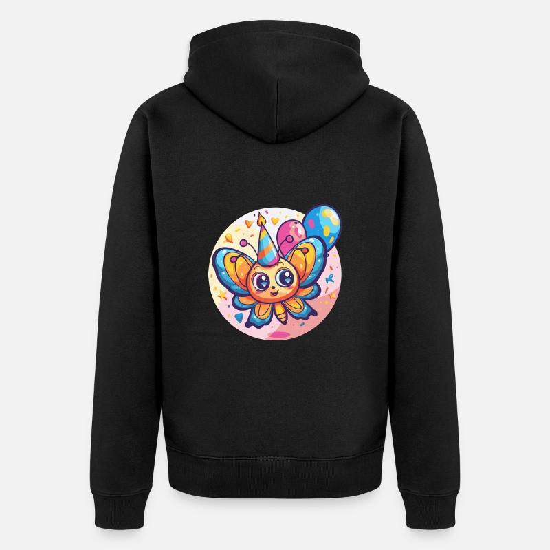 Papillon Anniversaire BD - Veste à capuche bio Premium Unisexe - noir