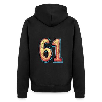 61 Symbole numérique - Veste à capuche bio Premium Unisexe - noir - Dos - Nico (187cm)