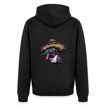 Colibri Oiseau Drôle Sombrero - Veste à capuche bio Premium Unisexe - noir - Dos - Nico (187cm)