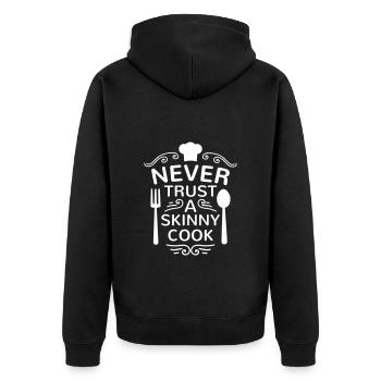 Bester Koch Köchin Geschenk Geschenkidee lustig - Unisex Premium Bio Zip Hoodie - Schwarz - Hinten - Nico (187cm)