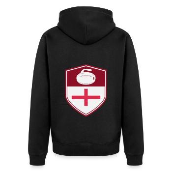 Équipe d’Angleterre de curling Flag Sports de glace d’hiver - Veste à capuche bio Premium Unisexe - noir - Dos - Nico (187cm)