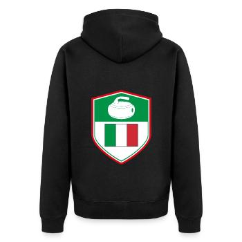 Drapeau italien Équipe de curling Sports de glace d’hiver Italia - Veste à capuche bio Premium Unisexe - noir - Dos - Nico (187cm)