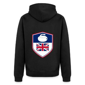 UK Flag Curling Team Wintersport Vereinigtes Königreich - Unisex Premium Bio Zip Hoodie - Schwarz - Hinten - Nico (187cm)