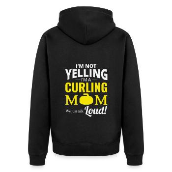 Curling Mom Winter Ice Sport Curler Mothers day - Unisex Premium Organic Zip Hoodie - black - Back - Nico (187cm)