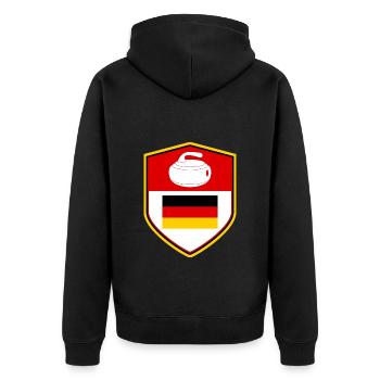Équipe d’Allemagne de curling Sports d’hiver Drapeau allemand - Veste à capuche bio Premium Unisexe - noir - Dos - Nico (187cm)