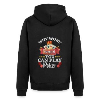 Kartenspiel Kartenspieler Spielen Herz - Unisex Premium Bio Zip Hoodie - Schwarz - Hinten - Nico (187cm)