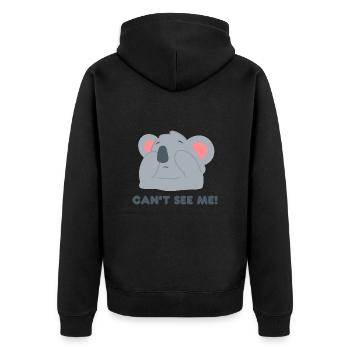 Koala Design « JE NE PEUX PAS ME VOIR » - Veste à capuche bio Premium Unisexe - noir - Dos - Nico (187cm)