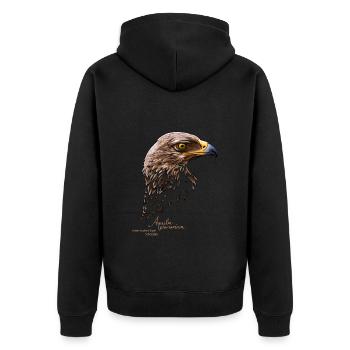 Portrait de l’aigle tacheté - Veste à capuche bio Premium Unisexe - noir - Dos - Nico (187cm)