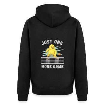 Pickleball - Nur noch ein Spiel - Unisex Premium Bio Zip Hoodie - Schwarz - Hinten - Nico (187cm)