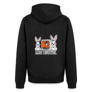 Rabbit Prototyping - Printing rabbits with 3D printer - Unisex Premium Organic Zip Hoodie - black - Back - Nico (187cm)