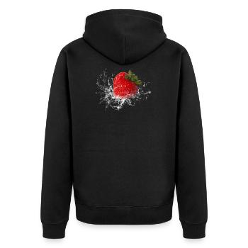 Fraise fruit fruits fruits délicieux frais - Veste à capuche bio Premium Unisexe - noir - Dos - Nico (187cm)