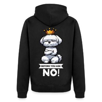 Avant de demander à Malteser Propriétaires Maltais Maltais - Veste à capuche bio Premium Unisexe - noir - Dos - Nico (187cm)