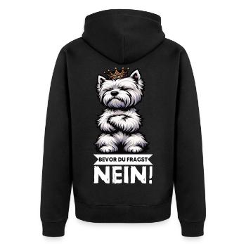 Avant que vous ne demandiez, pas de Westie Westland Terrier - Veste à capuche bio Premium Unisexe - noir - Dos - Nico (187cm)