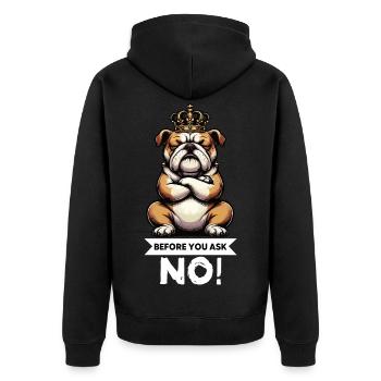 Avant que vous ne demandiez les bully bully du bouledogue anglais - Veste à capuche bio Premium Unisexe - noir - Dos - Nico (187cm)