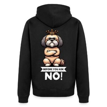 Before You Ask Shih tzu Shih tzus Shih tzu halter - Unisex Premium Organic Zip Hoodie - black - Back - Nico (187cm)