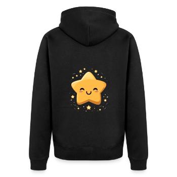Laughing Star Night Sky Fun cadeau - Veste à capuche bio Premium Unisexe - noir - Dos - Nico (187cm)