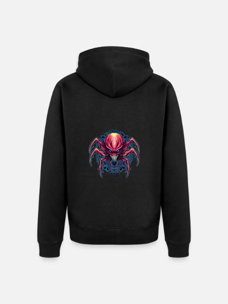Buntes abstraktes Spinnen Design Spinnentiere - Unisex Premium Bio Zip Hoodie - Schwarz