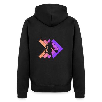 Basketball Player Basketball Player Vintage - Unisex Premium Organic Zip Hoodie - black - Back - Nico (187cm)