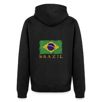 Brésil Drapeau brésilien Drapeau du Brésil - Veste à capuche bio Premium Unisexe - noir - Dos - Nico (187cm)
