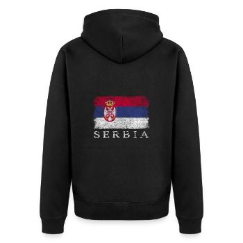 Serbie Drapeau serbe Drapeau serbe - Veste à capuche bio Premium Unisexe - noir - Dos - Nico (187cm)
