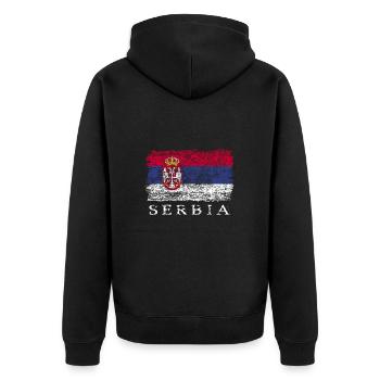 Serbie Drapeau serbe Drapeau serbe - Veste à capuche bio Premium Unisexe - noir - Dos - Nico (187cm)