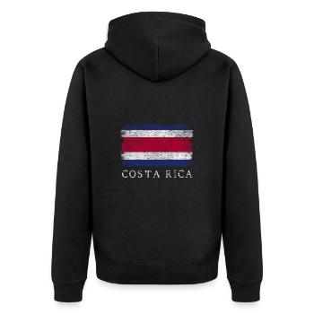 Costa Rica Drapeau du Costa Rica - Veste à capuche bio Premium Unisexe - noir - Dos - Nico (187cm)