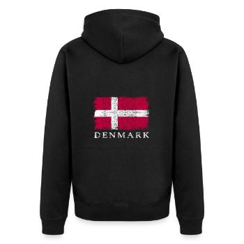 Danemark Drapeau danois Drapeau du Danemark - Veste à capuche bio Premium Unisexe - noir - Dos - Nico (187cm)