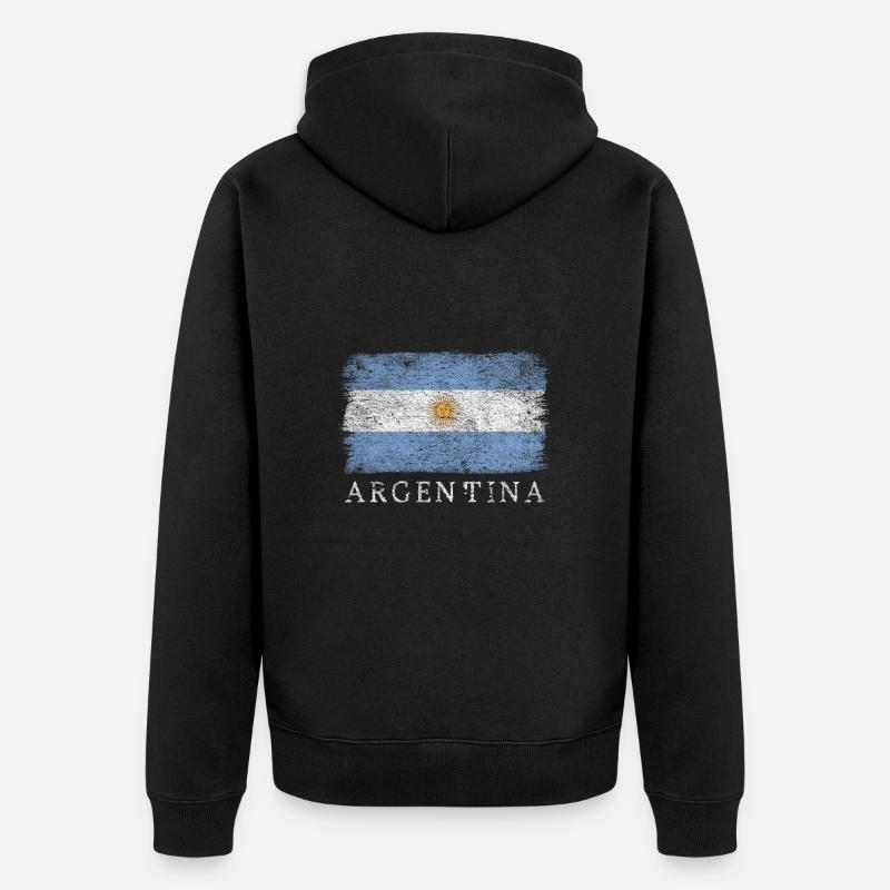 Argentine Drapeau argentin Drapeau argentin - Veste à capuche bio Premium Unisexe - noir