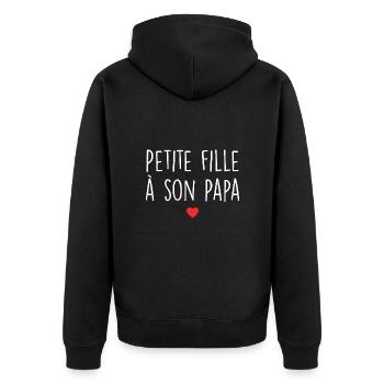 Petite Fille à Son Papa | Naissance | Enfant - Veste à capuche bio Premium Unisexe - noir - Dos - Nico (187cm)