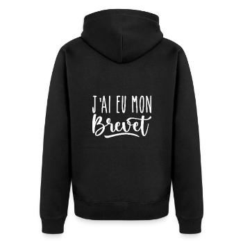 J'ai eu mon brevet | brevet des collèges - Veste à capuche bio Premium Unisexe - noir - Dos - Nico (187cm)