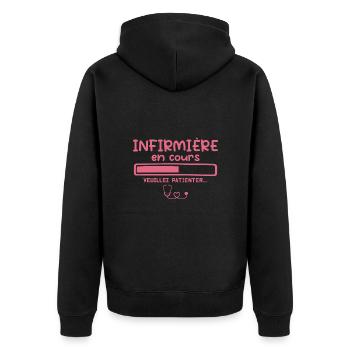 Infirmière humour future infirmière cadeau femme - Veste à capuche bio Premium Unisexe - noir - Dos - Nico (187cm)