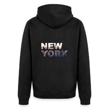 Ville de New York - Veste à capuche bio Premium Unisexe - noir - Dos - Nico (187cm)